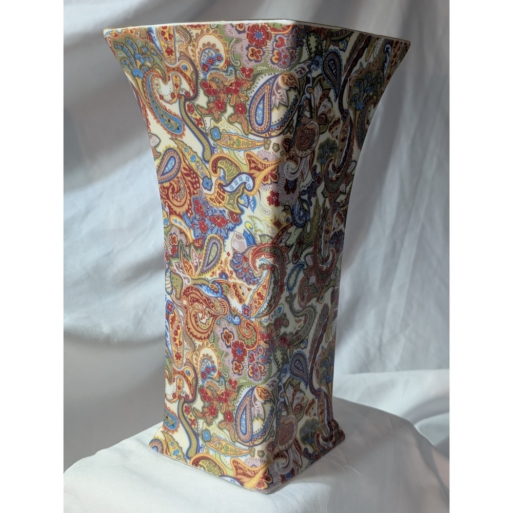 La Dolce Vita Cachemire JA Designs Paisley Chintz Floral Vase 10"